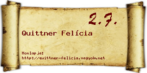 Quittner Felícia névjegykártya